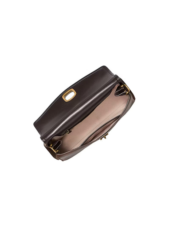 Michael Kors Women's Bryant Large Leather Convertible Shoulder Bag Chocolate/Gold