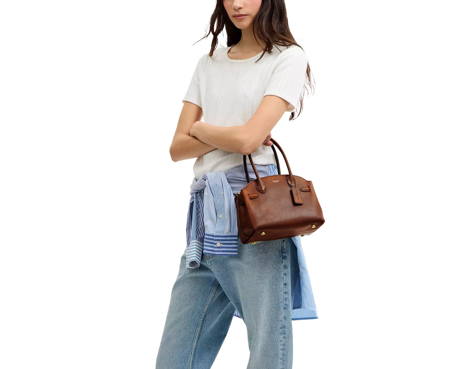 Coach Women's Empire Carryall Bag 21 In Loved Leather Brass/Brown