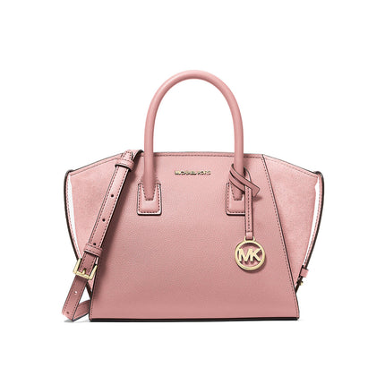 Michael Kors Women's Avril Small Pebbled Leather Satchel Powder Blush
