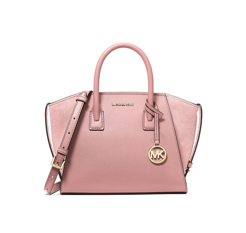Michael Kors Women's Avril Small Pebbled Leather Satchel Powder Blush