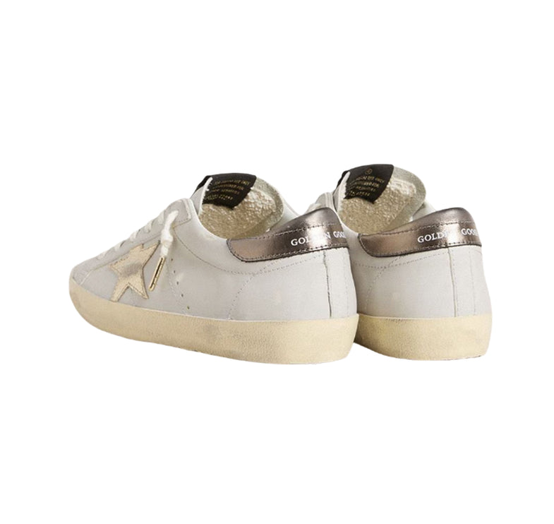 Golden Goose Women's Super Star Sneakers with Crackle Leather Star and Metallic Foiled Leather