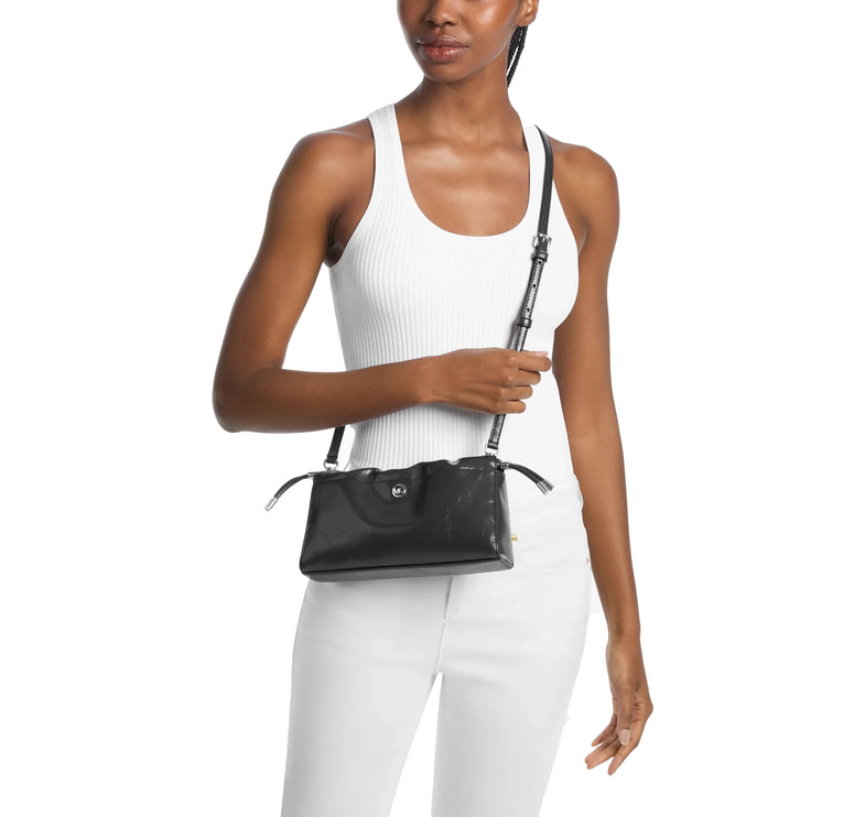 Michael Kors Women's Matilda Small Cinched Crossbody Bag Black/Silver
