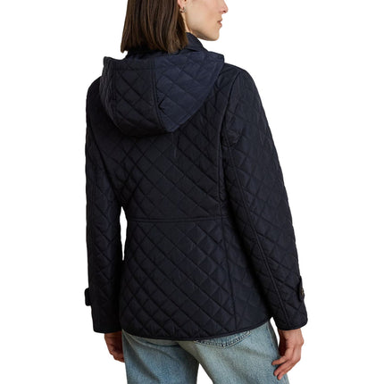 Polo Ralph Lauren Women's Crest-Patch Quilted Hooded Jacket Dark Navy