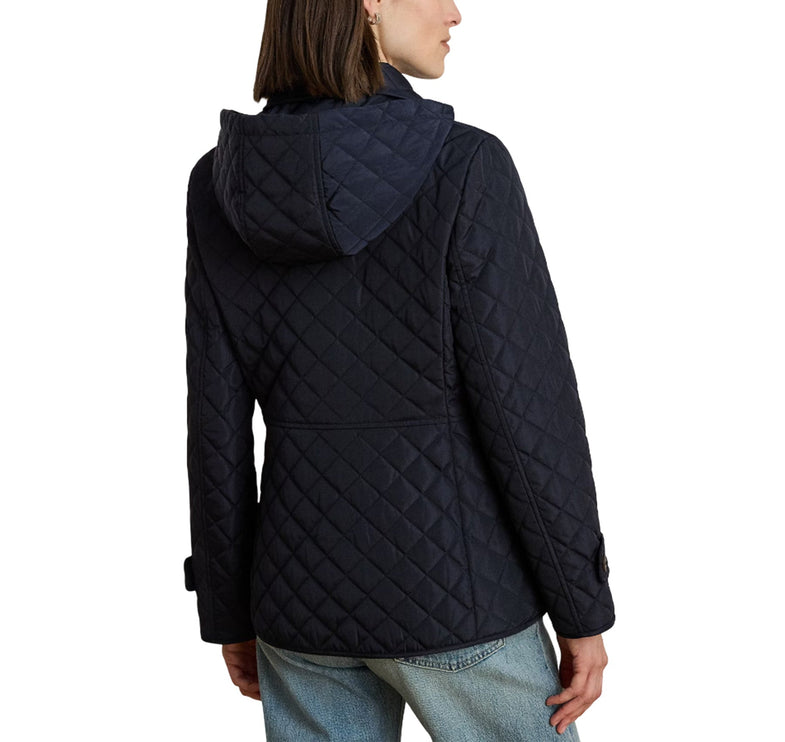 Polo Ralph Lauren Women's Crest-Patch Quilted Hooded Jacket Dark Navy