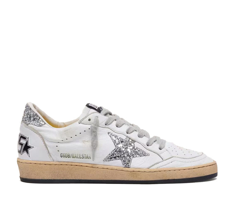 Golden Goose Women's Ball Star Sneakers White Silver Star
