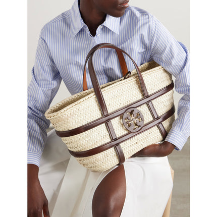 Tory Burch Women's Ella Woven Straw Tote Brown