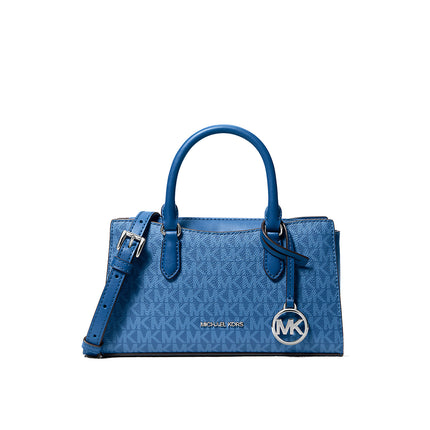 Michael Kors Women's Arden Small Signature Logo Messenger Bag Galaxy Blue