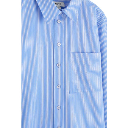 COS Women's Tailored Pima Cotton Shirt Blue/Striped