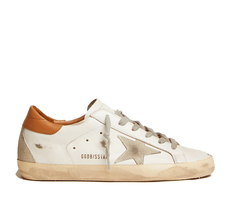 Golden Goose Women's Super Star Sneakers with Suede Star and Brown Heel Tab