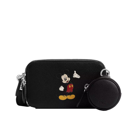 Coach Unisex Disney X Coach Charter Slim Crossbody Bag With Mickey Mouse Black