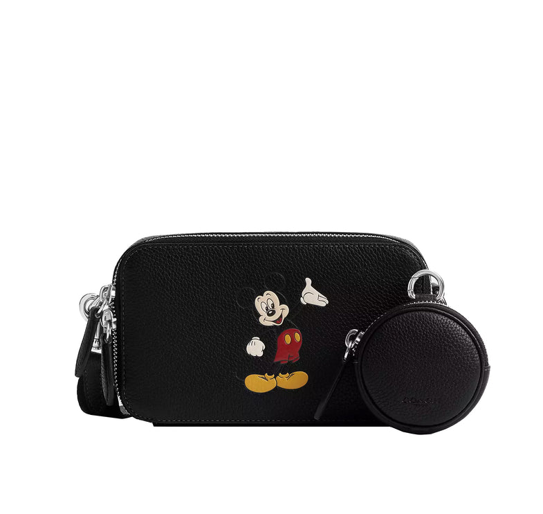 Coach Unisex Disney X Coach Charter Slim Crossbody Bag With Mickey Mouse Black
