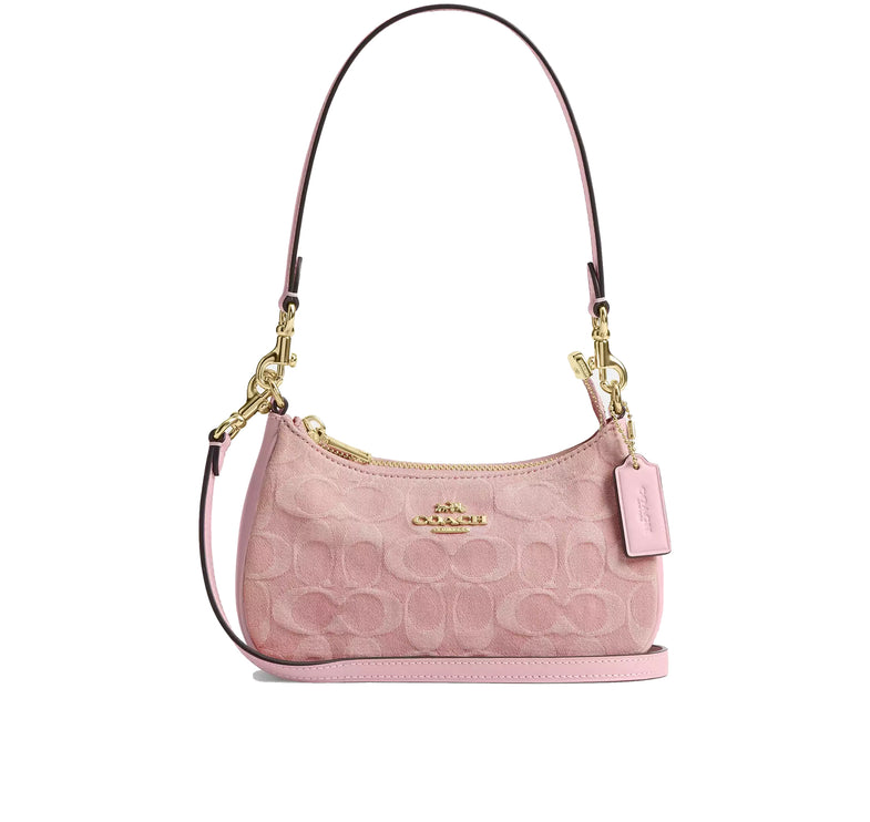 Coach Women's Teri Mini Crossbody Bag In Signature Denim Gold/Light Pink