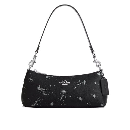 Coach Women's Charlotte Shoulder Bag With Star Print Black/Silver