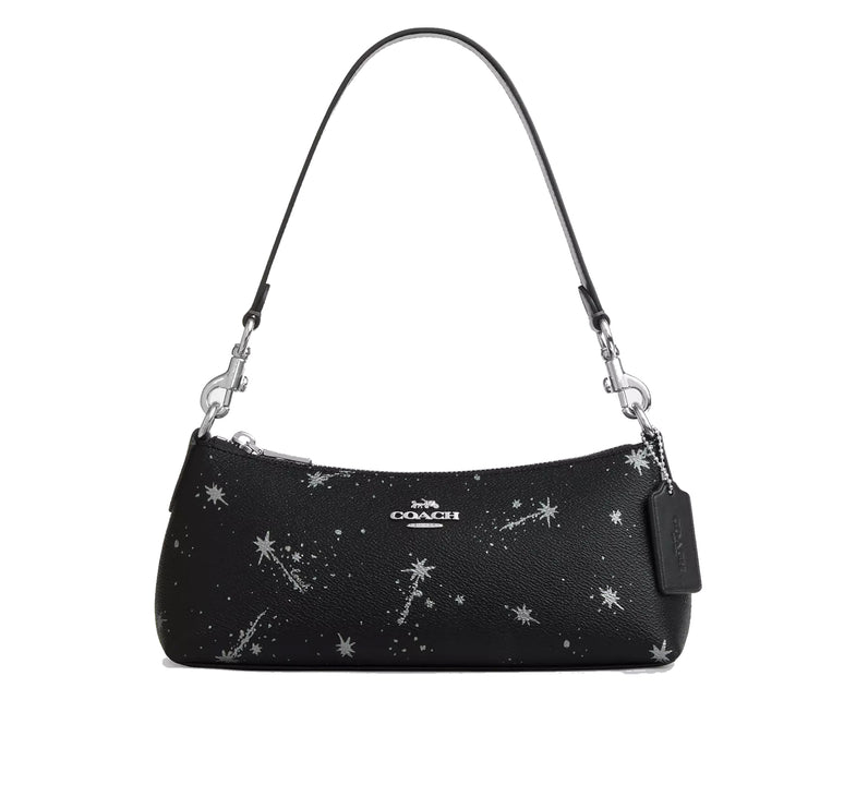 Coach Women's Charlotte Shoulder Bag With Star Print Black/Silver