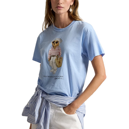 Polo Ralph Lauren Women's Polo Bear Cotton Jersey Tee Baby Blue