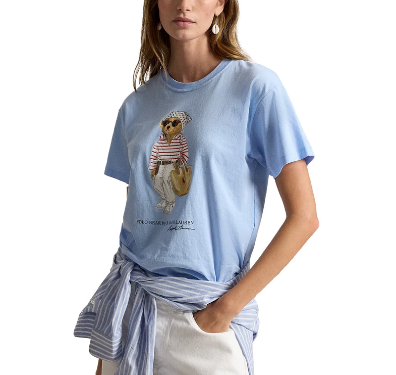 Polo Ralph Lauren Women's Polo Bear Cotton Jersey Tee Baby Blue