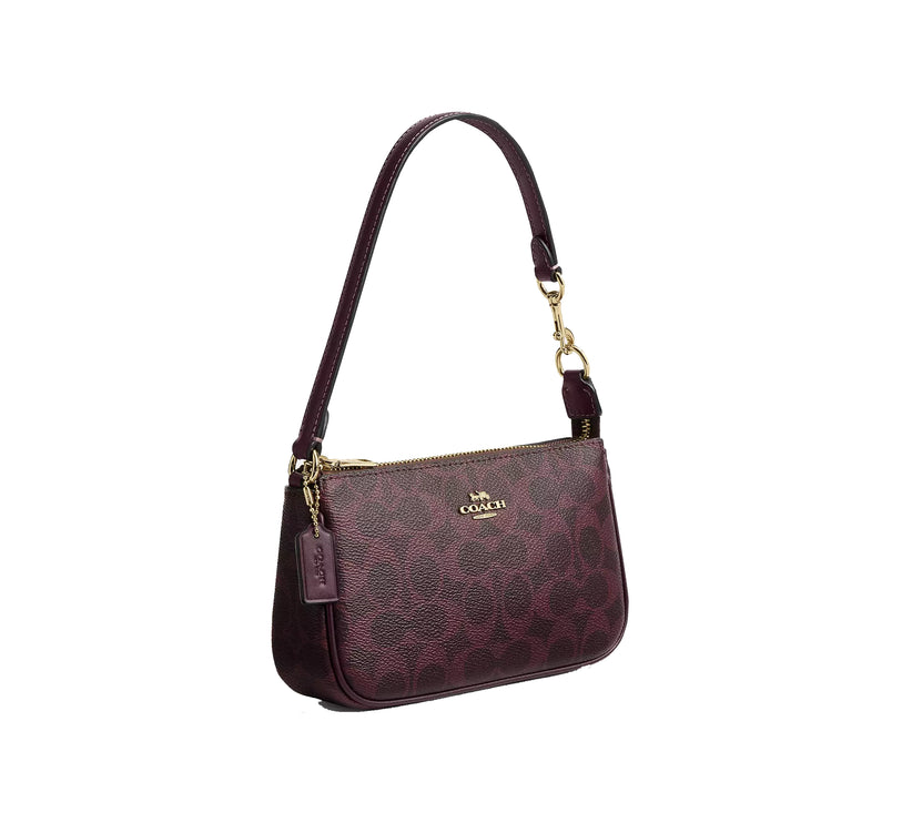 Coach Women's Nolita 19 In Signature Canvas Gold/Black Currant