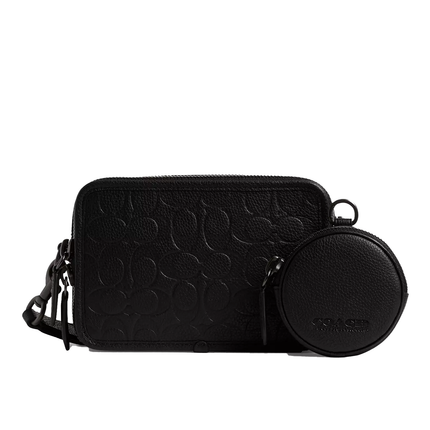 Coach Unisex Charter Crossbody Bag With Hybrid Pouch In Signature Leather Black