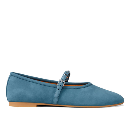 Michael Kors Women's Phoebe Embellished Leather Ballet Flat Denim