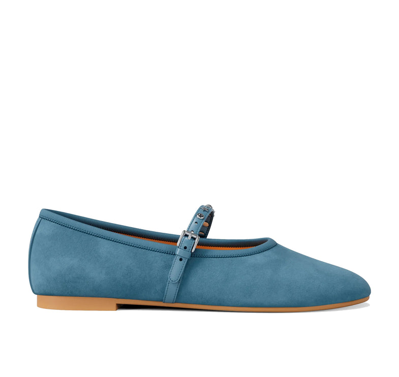 Michael Kors Women's Phoebe Embellished Leather Ballet Flat Denim