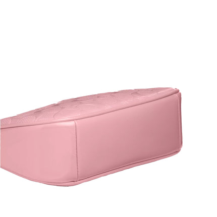 Coach Women's Teri Mini Crossbody Bag In Signature Leather With Heart Charm Silver/Pink