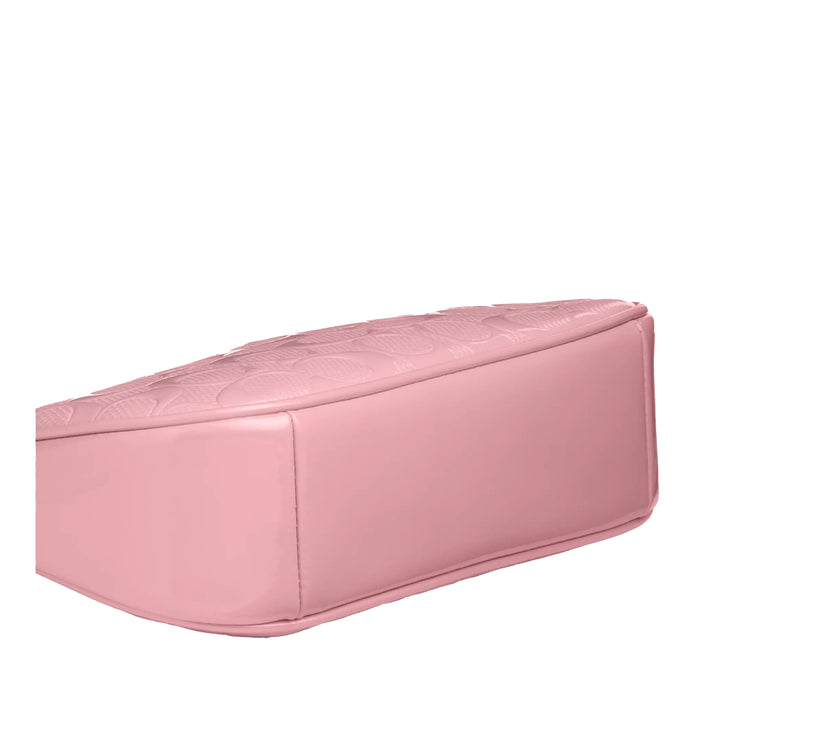 Coach Women's Teri Mini Crossbody Bag In Signature Leather With Heart Charm Silver/Pink