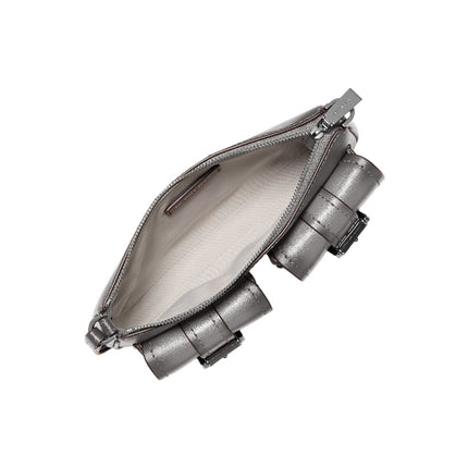 Michael Kors Women's Zoe Small Burnished Leather Pochette Storm