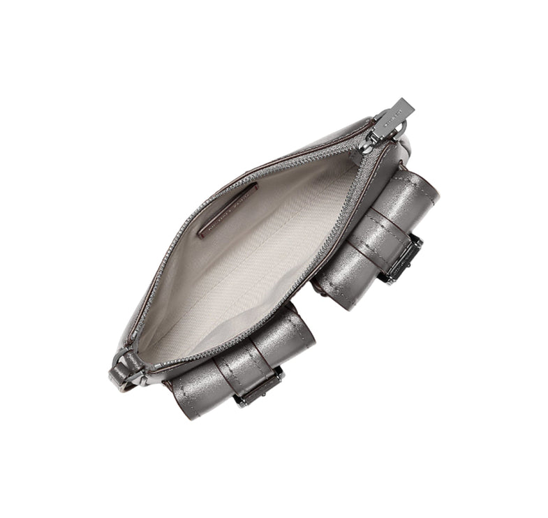 Michael Kors Women's Zoe Small Burnished Leather Pochette Storm