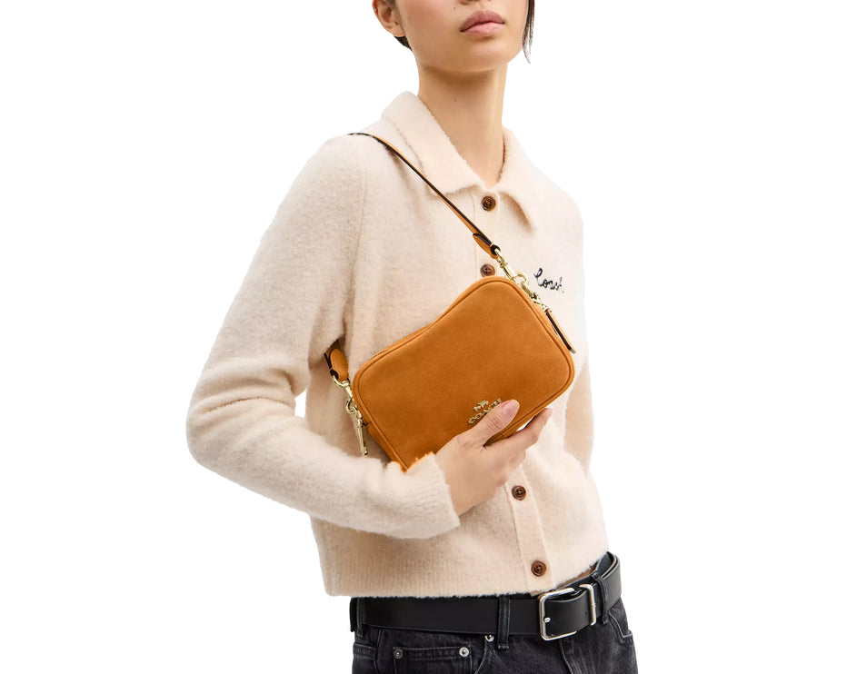 Coach Women's Mini Carey Crossbody Bag Gold/Marigold