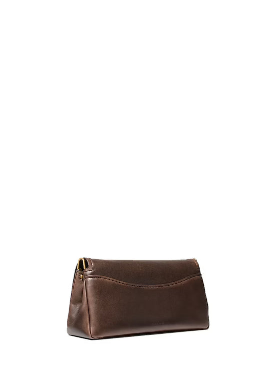 Michael Kors Women's Bryant Large Leather Convertible Shoulder Bag Chocolate/Gold
