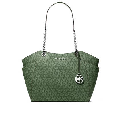 Michael Kors Women's Jet Set Large Signature Logo Shoulder Bag Amazon Green