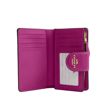 Coach Women's Medium Corner Zip Wallet Gold/Magenta