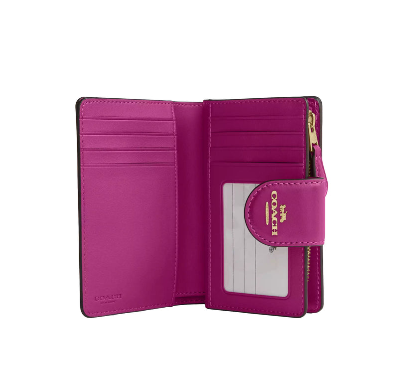 Coach Women's Medium Corner Zip Wallet Gold/Magenta