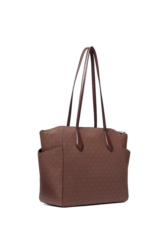 Michael Kors Women's Marilyn Medium Signature Logo Tote Bag Nutmeg
