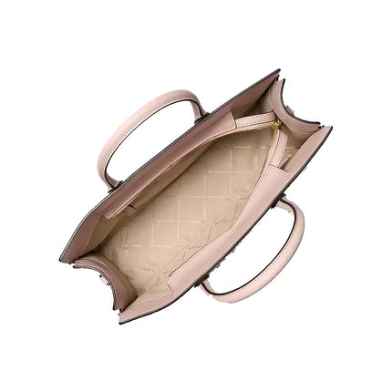 Michael Kors Women's Scarlett Medium Textured Satchel Bag Soft Pink/Gold