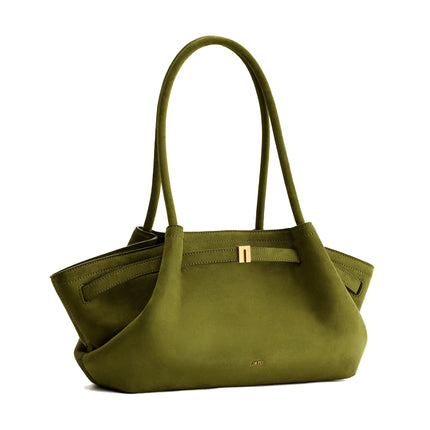 JW PEI Women's Hana Wide Faux Suede Tote Bag - Olive Green
