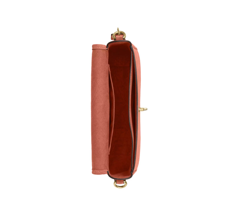 Coach Women's Hadley Shoulder Bag Suede/Gold/Clay