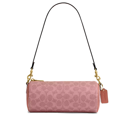 Coach Women's Barrel Bag In Signature Canvas Brass/Melon Pink