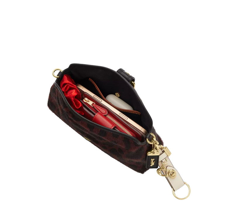 Coach Women's Abbie Shoulder Bag In Haircalf With Leopard Print Gold/Dark Leopard