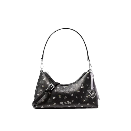 Michael Kors Women's Sammy Small Floral Printed Convertible Crossbody Bag Black