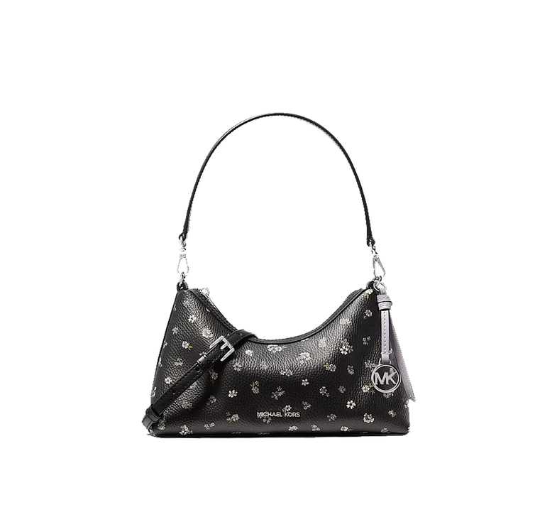 Michael Kors Women's Sammy Small Floral Printed Convertible Crossbody Bag Black
