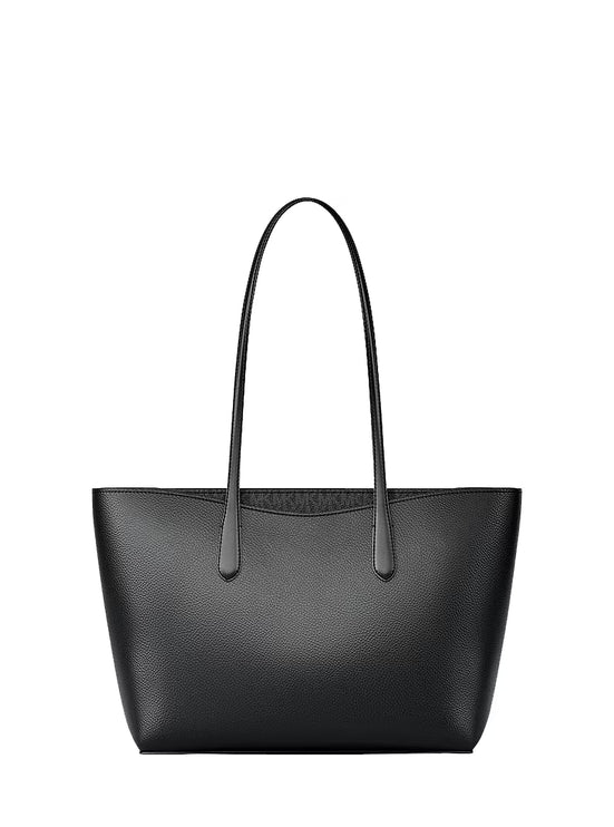 Michael Kors Women's Arden Large Pebbled Leather Tote Bag Black/Silver