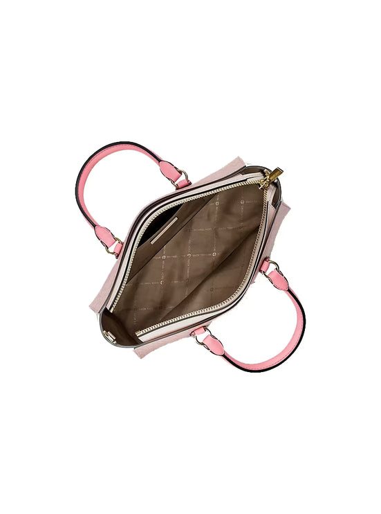 Michael Kors Women's Arden Small Color-Block Signature Logo Messenger Bag Powder Blush Multi