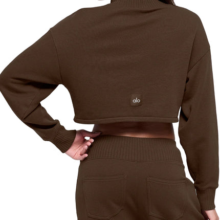 alo Women's Cropped Serenity Coverup Espresso