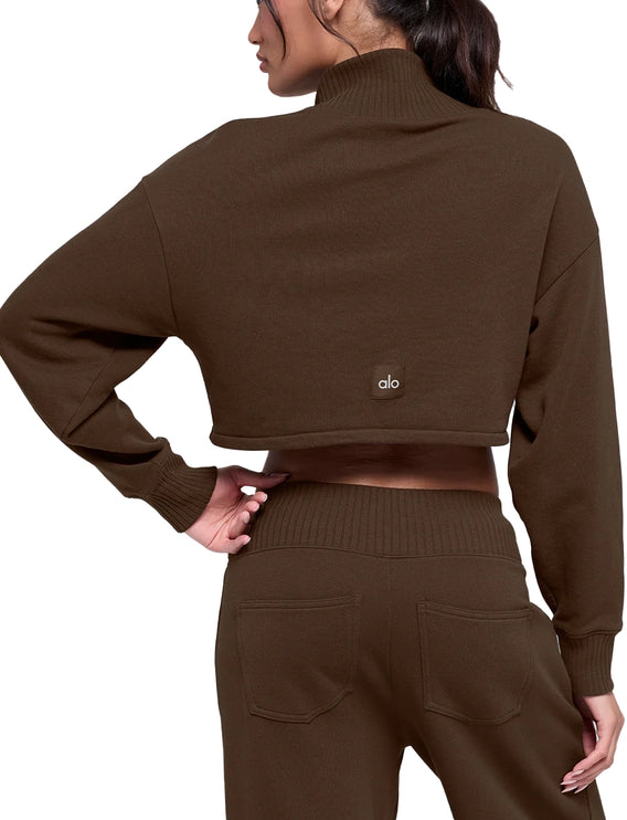 alo Women's Cropped Serenity Coverup Espresso