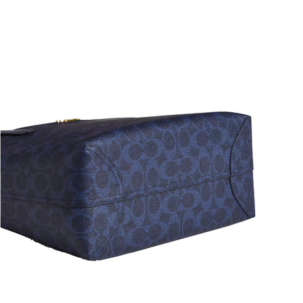 Coach Women's Medium City Tote Bag In Signature Canvas Gold/Navy