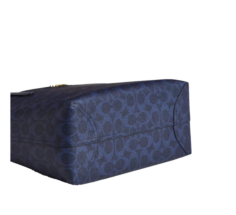 Coach Women's Medium City Tote Bag In Signature Canvas Gold/Navy