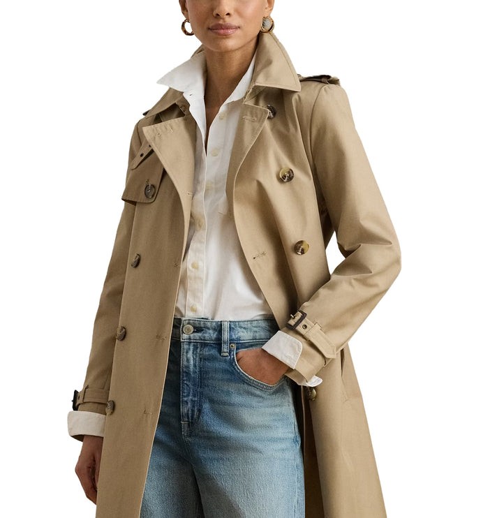 Polo Ralph Lauren Women's Double-Breasted Cotton-Blend Trench Coat Sand