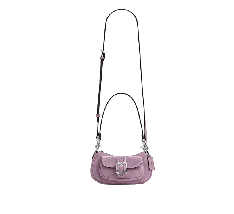 Coach Women's Ashton Mini Shoulder Bag Suede/Silver/Light Violet