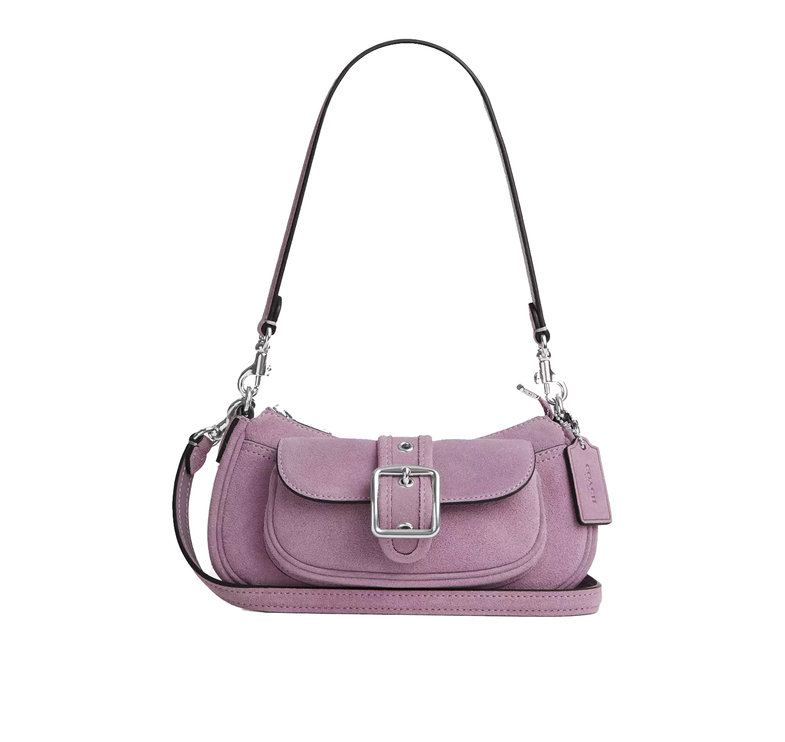 Coach Women's Ashton Mini Shoulder Bag Suede/Silver/Light Violet
